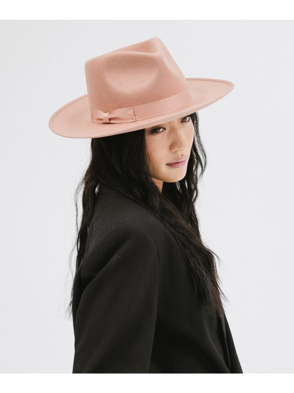 Gigi Pip Monroe Rancher Wool Fedora Dusty Pink Hat XS 55 Boho Western Cowgirl